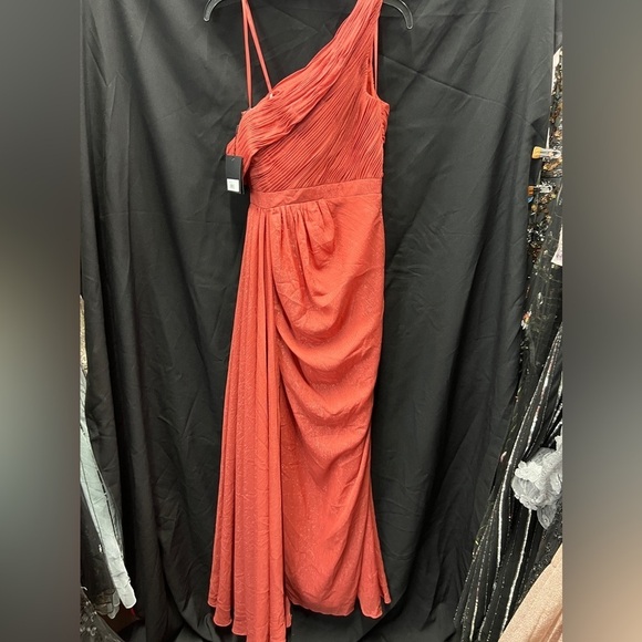 Ieena for Mac Duggal 49291 NWT Chiffon One Shoulder Evening Dress - Picture 5 of 10